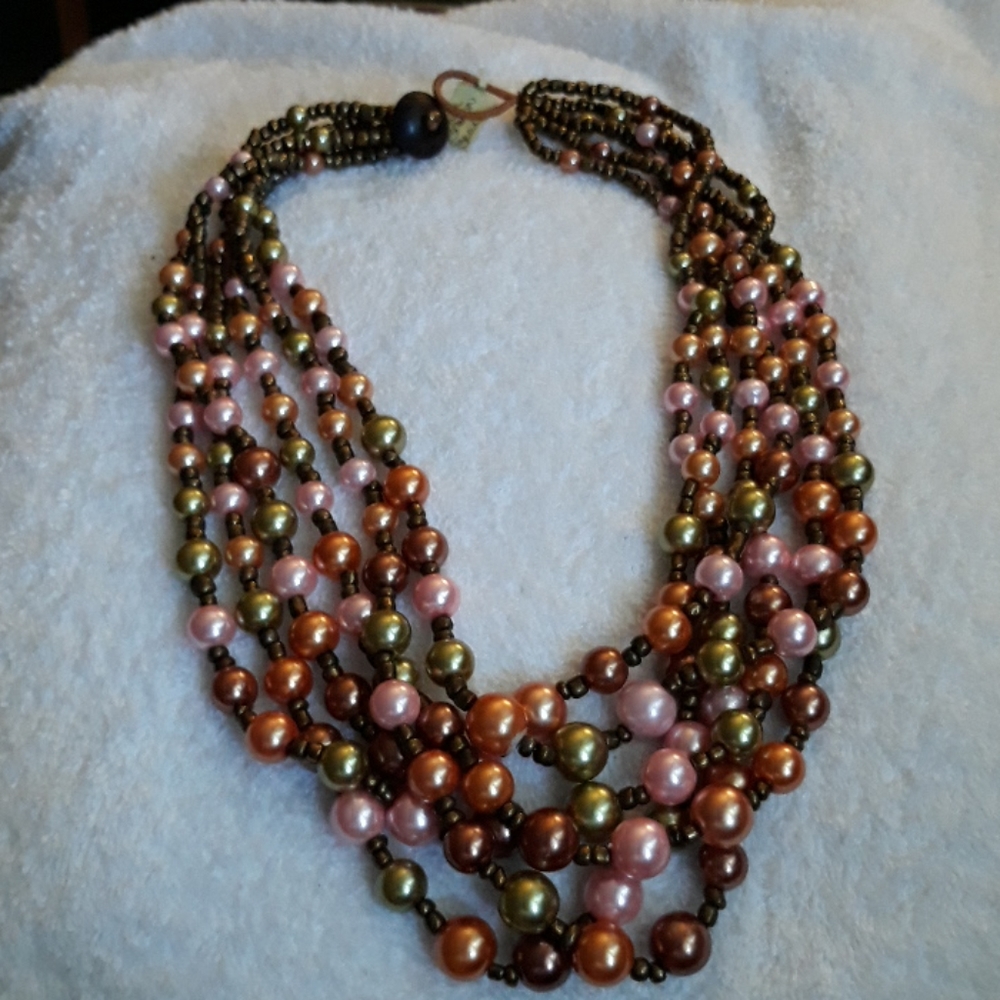 Multi strand bead necklace